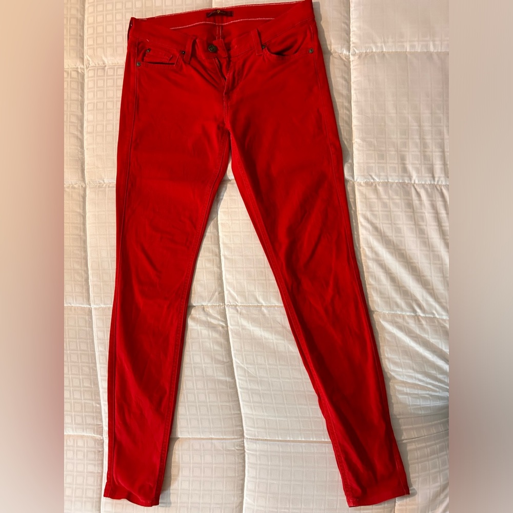 7 for all mankind red jeans